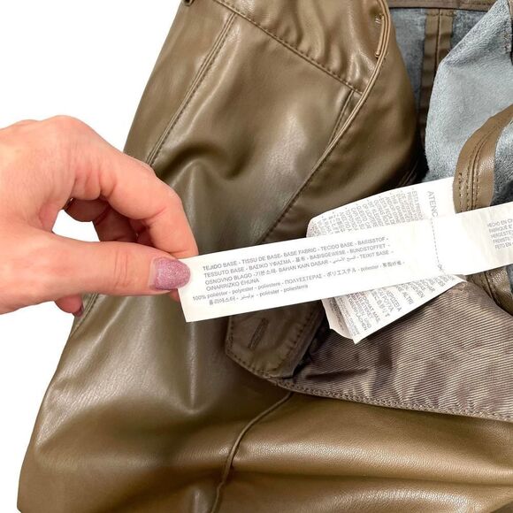 Zara Full Length Francoise Faux Leather Pants Sz L bloggers favorite - Picture 12 of 12